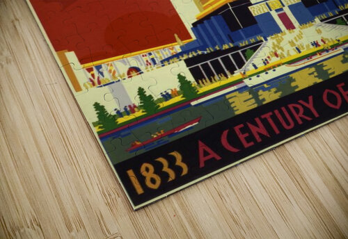 A vintage travel poster promoting the 1933 World Fair in Chicago VINTAGE POSTER puzzle