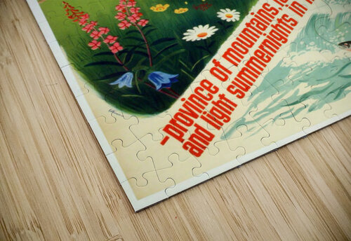 Fishing in Jamtland Sweden Original Vintage Travel Advertising Poster VINTAGE POSTER puzzle