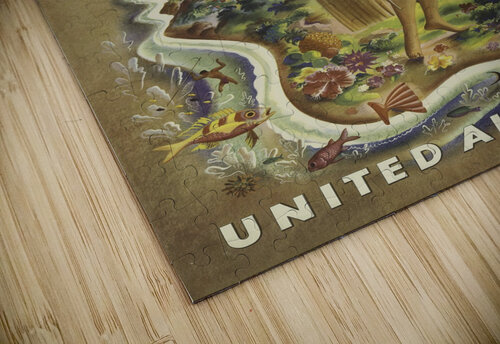 United Air Lines Hawaii Classic Travel Poster VINTAGE POSTER puzzle