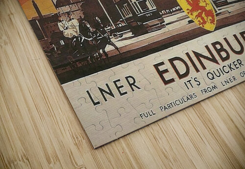 Vintage Travel Poster Edinburgh By Rail VINTAGE POSTER puzzle