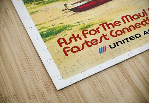 Maui United Airlines Vintage Travel Poster VINTAGE POSTER puzzle