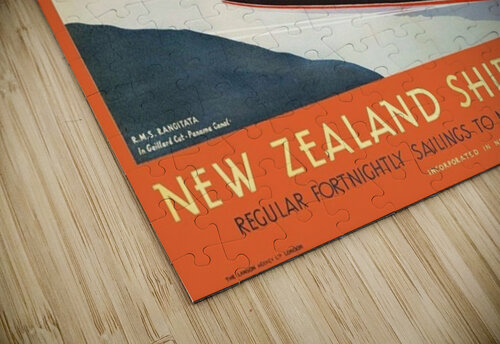 Vintage travel advert for transport to New Zealand via Panama VINTAGE POSTER puzzle