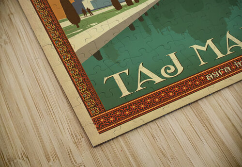 Taj Mahal vintage travel poster for Agra India VINTAGE POSTER puzzle