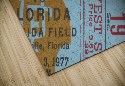 1977 Florida State vs. Florida Football Ticket Art Row One Brand puzzle
