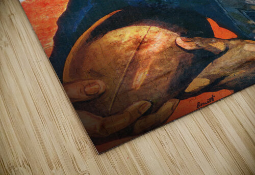 1946 Orange and Blue Vintage Football Player Art  Row One Brand puzzle