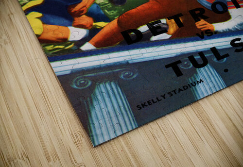 1953 Detroit vs. Tulsa Football Program Art Sale Row One Brand puzzle