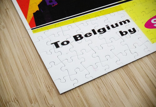 To Belgium by Sabena Belgian World Airlines VINTAGE POSTER puzzle