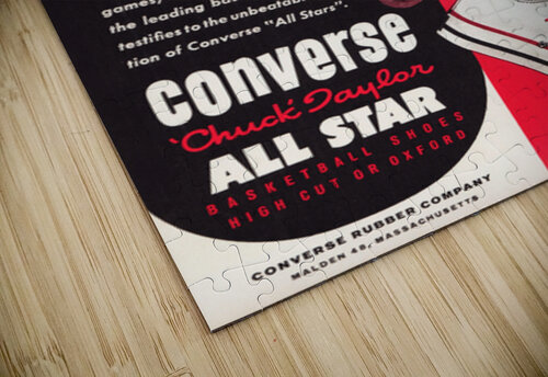 1962 Converse Chuck Taylor Shoe Ad Metal Sign Row One Brand puzzle