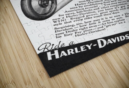 1935 Vintage Harley Davidson Ad Poster Row One Brand puzzle