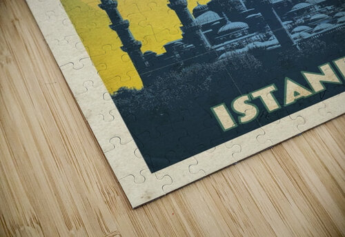 Turkey Blue Mosque Istanbul vintage travel poster VINTAGE POSTER puzzle