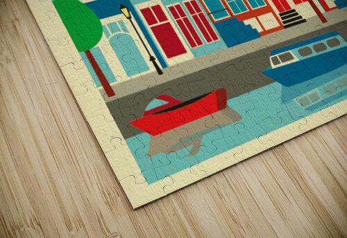 Amsterdam Art Print travel poster VINTAGE POSTER puzzle
