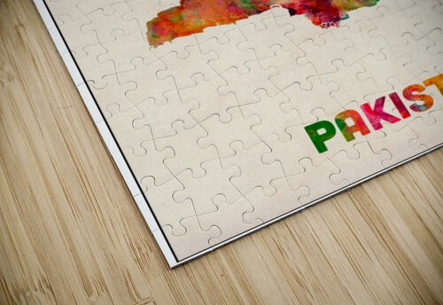 Pakistan Watercolor Map Poster VINTAGE POSTER puzzle