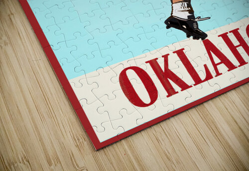Vintage Oklahoma Football Player Art Row One Brand puzzle