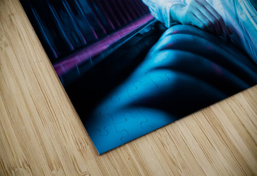 Young Chinese woman portrait with neon lights Philippe Lejeanvre puzzle