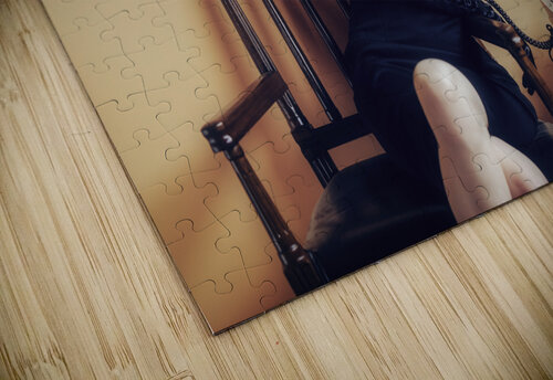 Young Chinese woman vintage studio portrait Philippe Lejeanvre puzzle