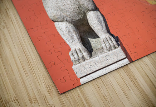 Dragon son sculpture and red wall in wenshu mjpg Philippe Lejeanvre puzzle