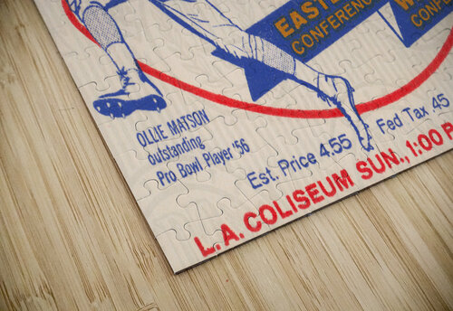 1957 Pro Bowl Football Ticket Canvas Row One Brand puzzle