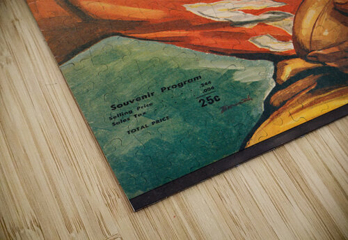 1948 LA Rams vs. Washington Redskins Football Cover Wood Print Row One Brand puzzle