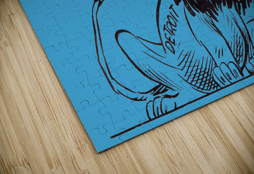 Vintage Detroit Lions Football Cartoon Art Row One Brand puzzle