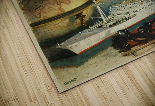 Original Vintage Poster Messageries Maritimes Inde Indochine Extreme Orient VINTAGE POSTER puzzle