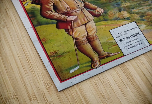 Original vintage poster golf Cambrian railways Mid Wales river VINTAGE POSTER puzzle