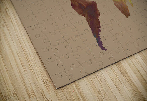 Green Brown Beige Colorful World Map Silhouet Irina Sztukowski puzzle