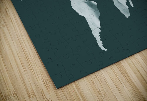 Monochrome Teal Gray Colorful World Map Silho Irina Sztukowski puzzle