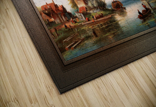 A Vast River Landscape With Windmills by Charles Leickert Remastered Xzendor7 Classical Fine Art Old Masters Reproductions xzendor7 puzzle