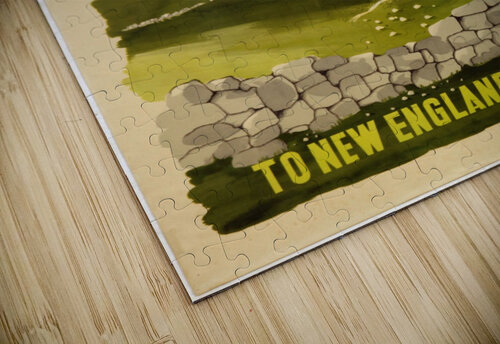 American Airlines To New England vintage travel poster VINTAGE POSTER puzzle