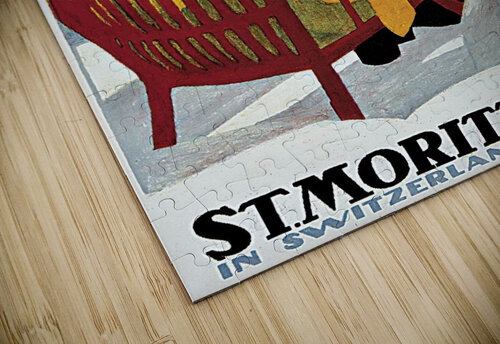 Palace Hotel Saint Moritz in Switzerland, 1947 VINTAGE POSTER puzzle