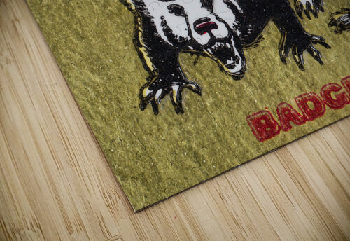 Vintage Wisconsin Badger Mascot Art Row One Brand puzzle