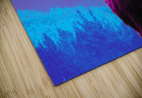 Hibiscus Highland Cow in Neon Landscape Catriona Roberts Nature Photography and Designs puzzle