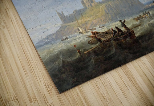 Shipping off Dunstanborough Castle, Northumberland 1844 John Wilson Carmichael puzzle