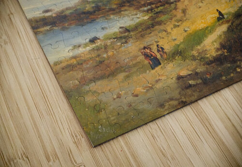 Landscape with boats near a distant city John Wilson Carmichael puzzle