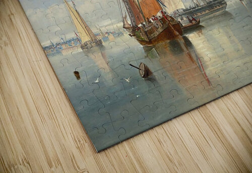 Shipping in a Flat Calm off the Dutch coast John Wilson Carmichael puzzle