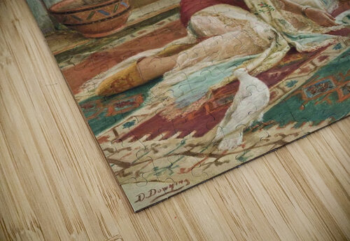 An Oriental woman feeding the pigeons Delapoer Downing puzzle