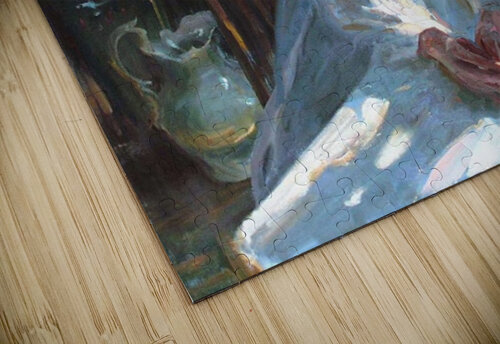 A woman in a white dress Delapoer Downing puzzle