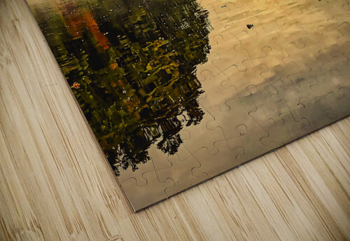 Reflections in the Rain - Maine River Wall Art - Durham Maine George Baines Maine Photos puzzle