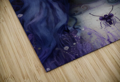 Mystical Lavender Witch - Enchanted Fantasy Portrait with Floral Magic Painting Sandy Richter puzzle