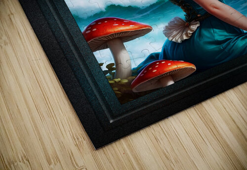 A Beautiful Pin Up Girl By Seas Shore With Her Mushroom Hat AI Concept Art by Xzendor7 xzendor7 puzzle