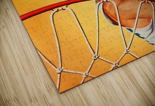 vintage basketball player hook shot art  Row One Brand puzzle
