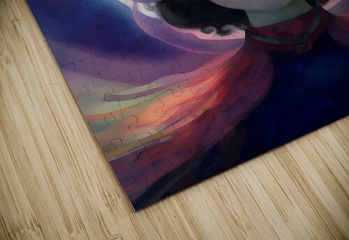 Celestial Dream Guardian - Ethereal Fantasy Portrait with Cosmic Halos Sandy Richter puzzle