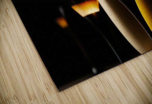 Dark wine glasses in an orange light close up view Philippe Lejeanvre puzzle