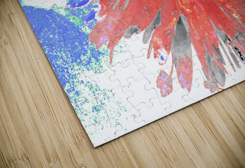 Abstract Red Daisy Flower on a Coloured Abstract Background Catriona Roberts Nature Photography and Designs puzzle