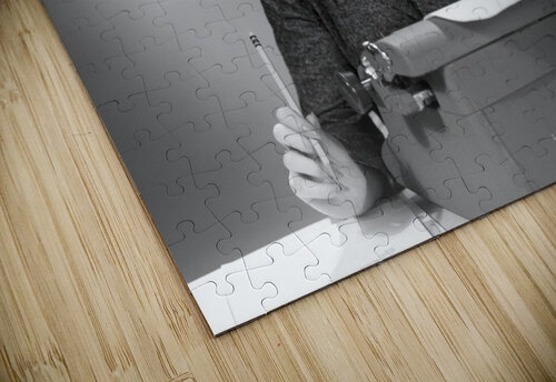 1960s SECRETARY SEATED BEHIND TYPEWRITER WITH PAD 195037 Panoramic Images puzzle