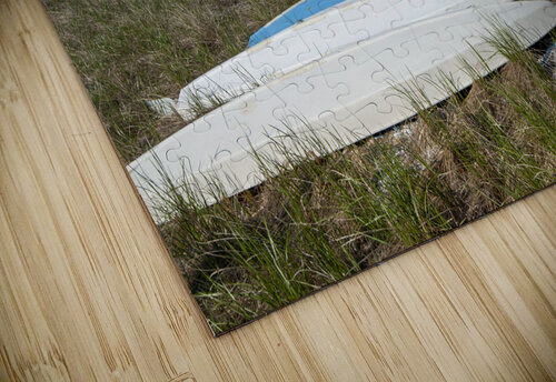 Kayaks by Prudence Island Sandy Point Lighthouse in Rhode Island Allan Wood puzzle