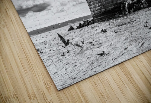 Haunted Middleground Stratford Shoal Lighthouse in Connecticut -B&W Allan Wood puzzle