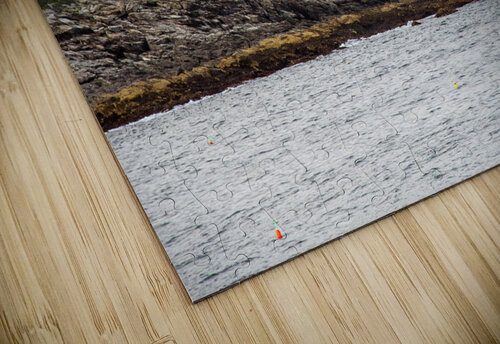 Setting Sun Breaking Through Clouds Over Tenants Harbor Light in Maine Allan Wood puzzle