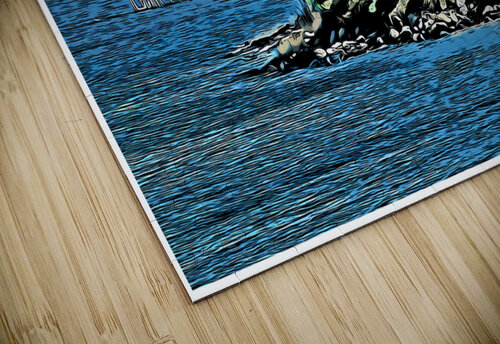 North Conanicut Island Lighthouse in Rhode Island - Illus. Allan Wood puzzle