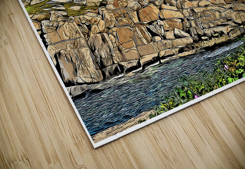Nubble Cape Neddick Lighthouse on Rocky Island in Maine - Illus. Allan Wood puzzle